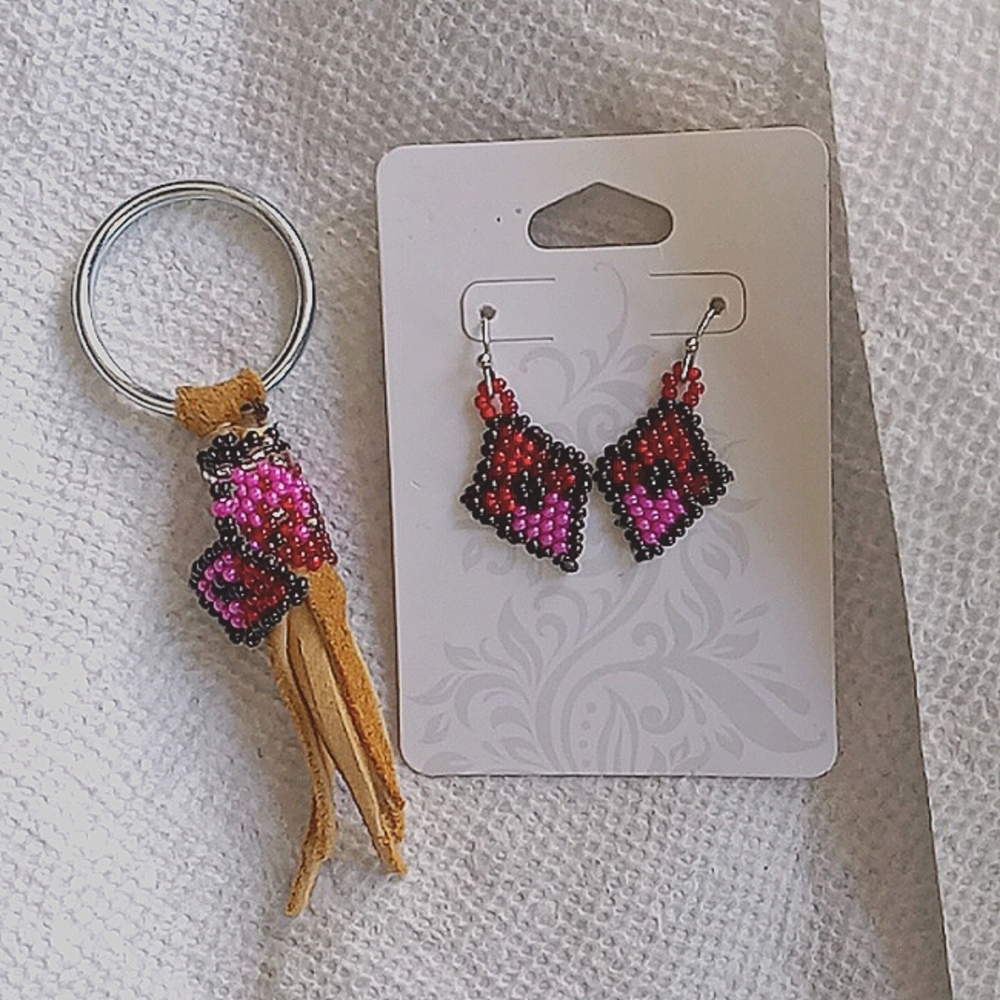 Earring and Keychain set
